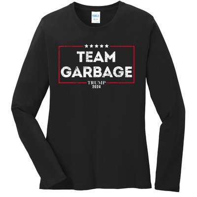 Team Garbage For Trump 2024 Ladies Long Sleeve Shirt