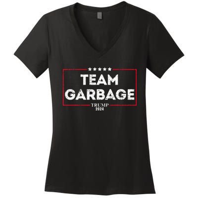 Team Garbage For Trump 2024 Women's V-Neck T-Shirt