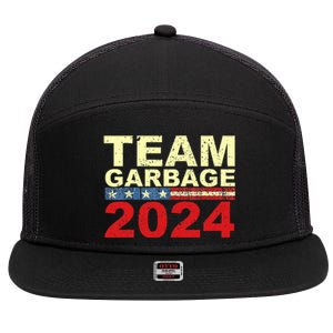 Team Garbage For Trump 2024 Elections 2024 Vote For Trump 7 Panel Mesh Trucker Snapback Hat