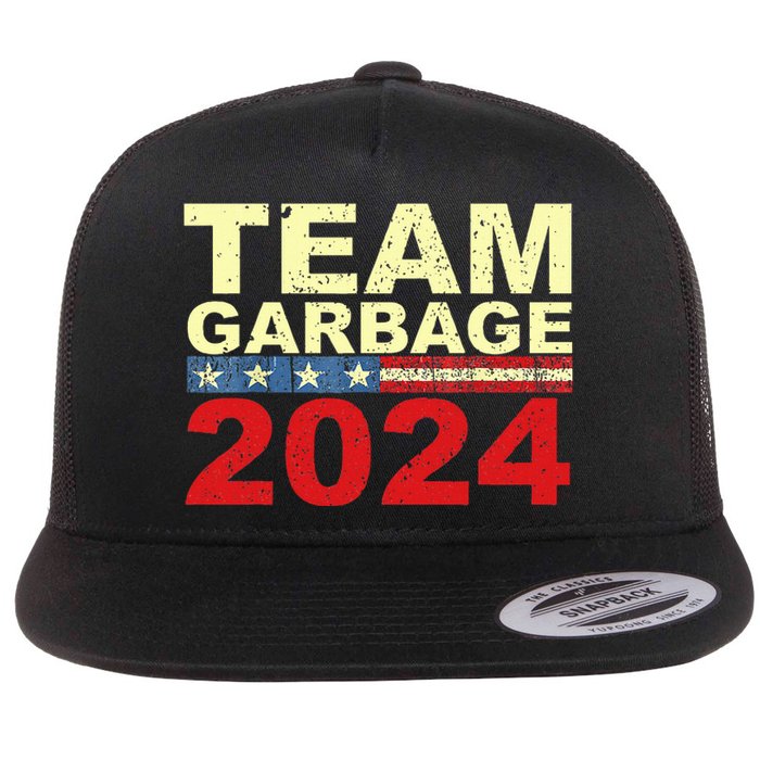 Team Garbage For Trump 2024 Elections 2024 Vote For Trump Flat Bill Trucker Hat