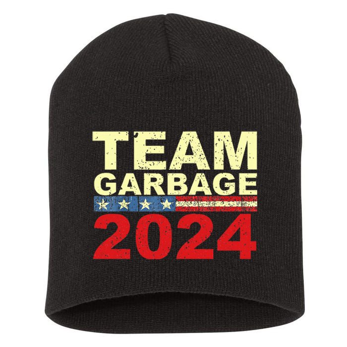 Team Garbage For Trump 2024 Elections 2024 Vote For Trump Short Acrylic Beanie