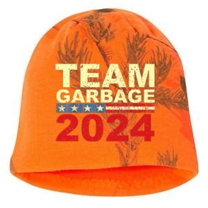 Team Garbage For Trump 2024 Elections 2024 Vote For Trump Kati - Camo Knit Beanie