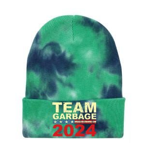 Team Garbage For Trump 2024 Elections 2024 Vote For Trump Tie Dye 12in Knit Beanie