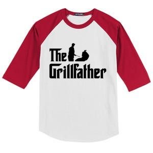 The Grillfather Funny Dad Grilling Bbq Gift Kids Colorblock Raglan Jersey