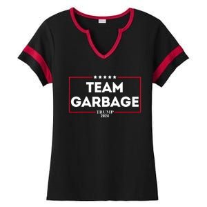 Team Garbage For Trump 2024 Ladies Halftime Notch Neck Tee