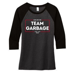 Team Garbage For Trump 2024 Women's Tri-Blend 3/4-Sleeve Raglan Shirt