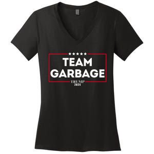 Team Garbage For Trump 2024 Women's V-Neck T-Shirt