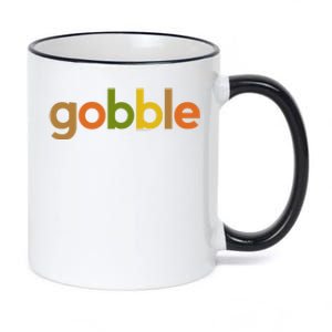 Thanksgiving Gobble Fall Turkey Day Thanks Cute Gift 11oz Black Color Changing Mug