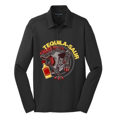 Tequilacool Giftsaur Funny Dinosaur Ing Gift Silk Touch Performance Long Sleeve Polo