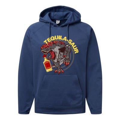 Tequilacool Giftsaur Funny Dinosaur Ing Gift Performance Fleece Hoodie