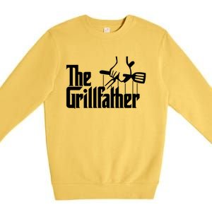 The Grillfather Funny Grilling Cool Gift Premium Crewneck Sweatshirt