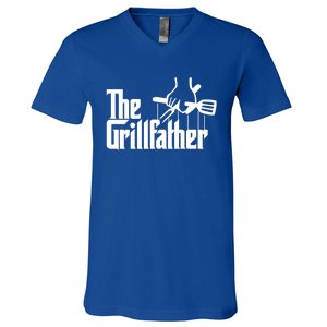 The Grillfather Funny Grilling Cool Gift V-Neck T-Shirt