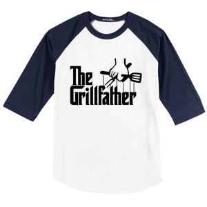 The Grillfather Funny Grilling Cool Gift Baseball Sleeve Shirt