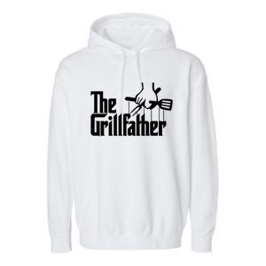 The Grillfather Funny Grilling Cool Gift Garment-Dyed Fleece Hoodie