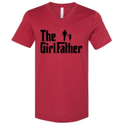 The Girl Father Funny Dad Of Girls Daddy Daughter V-Neck T-Shirt