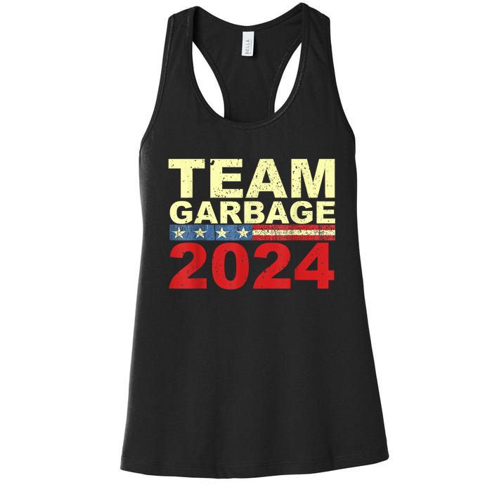 Team Garbage For Trump 2024 Elections 2024 Vote For Trump Women's Racerback Tank