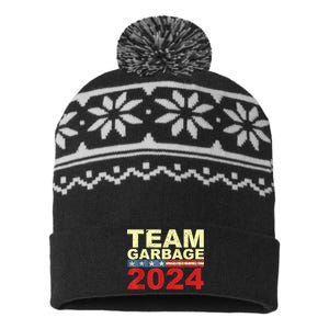 Team Garbage For Trump 2024 Elections 2024 Vote For Trump USA-Made Snowflake Beanie