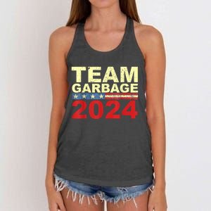 Team Garbage For Trump 2024 Elections 2024 Vote For Trump Women's Knotted Racerback Tank