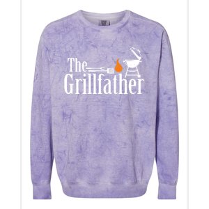 The Grillfather Funny Smoker Grilling Dad Gift Colorblast Crewneck Sweatshirt