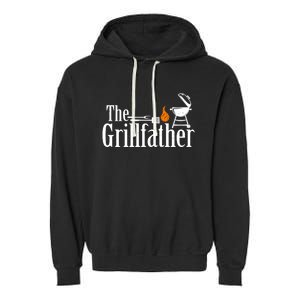 The Grillfather Funny Smoker Grilling Dad Gift Garment-Dyed Fleece Hoodie