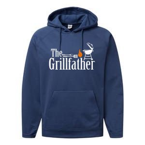 The Grillfather Funny Smoker Grilling Dad Gift Performance Fleece Hoodie