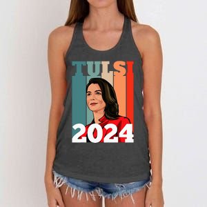 Tulsi Gabbard for President 2024 Patriot Democrat Liberal  Women's Knotted Racerback Tank