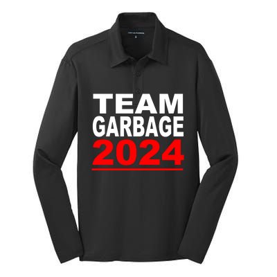 Team Garbage For Trump 2024 Maga Silk Touch Performance Long Sleeve Polo