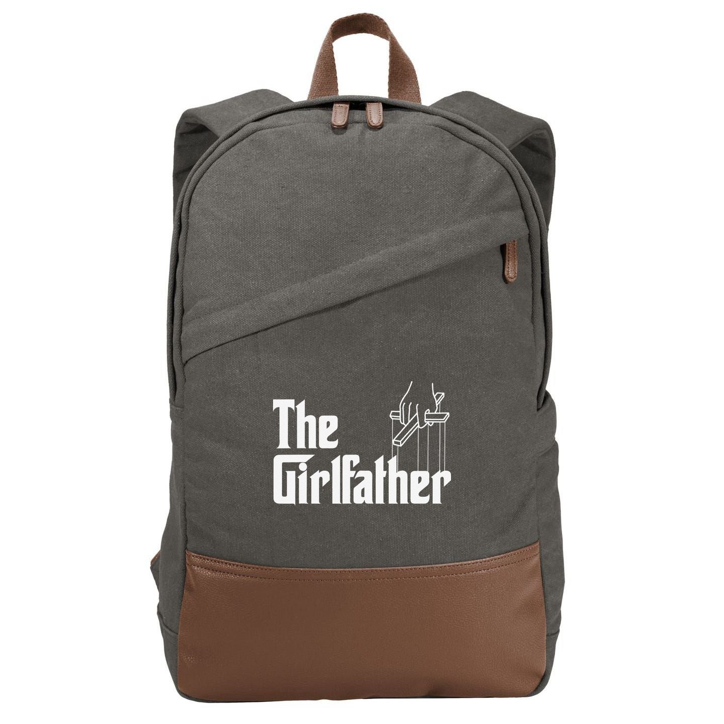 The GirlFather Funny Mother's Day Gift for Single Moms Cotton Canvas Backpack