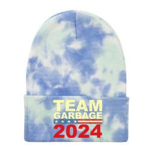 Team Garbage For Trump 2024 Elections 2024 Vote For Trump Tie Dye 12in Knit Beanie