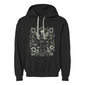 Therian Grunge Fairycore Aesthetic Skeleton Fairy Moth Garment-Dyed Fleece Hoodie