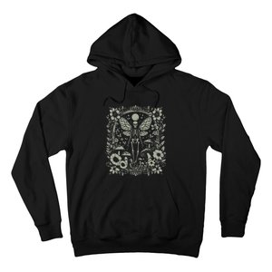 Therian Grunge Fairycore Aesthetic Skeleton Fairy Moth Hoodie