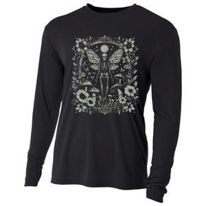 Therian Grunge Fairycore Aesthetic Skeleton Fairy Moth Cooling Performance Long Sleeve Crew