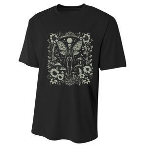 Therian Grunge Fairycore Aesthetic Skeleton Fairy Moth Performance Sprint T-Shirt