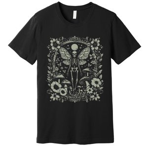 Therian Grunge Fairycore Aesthetic Skeleton Fairy Moth Premium T-Shirt