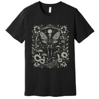 Therian Grunge Fairycore Aesthetic Skeleton Fairy Moth Premium T-Shirt