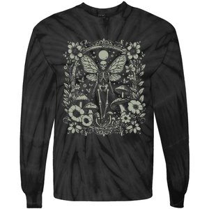 Therian Grunge Fairycore Aesthetic Skeleton Fairy Moth Tie-Dye Long Sleeve Shirt