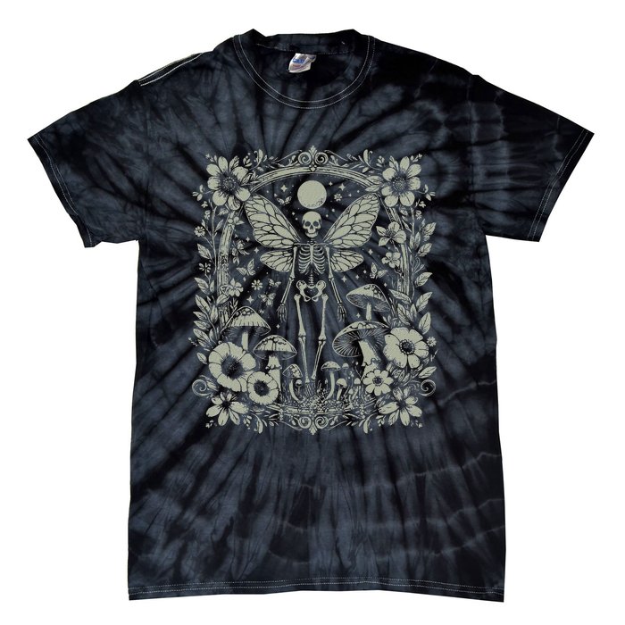 Therian Grunge Fairycore Aesthetic Skeleton Fairy Moth Tie-Dye T-Shirt