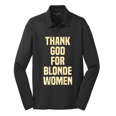 Thank God For Blonde Silk Touch Performance Long Sleeve Polo