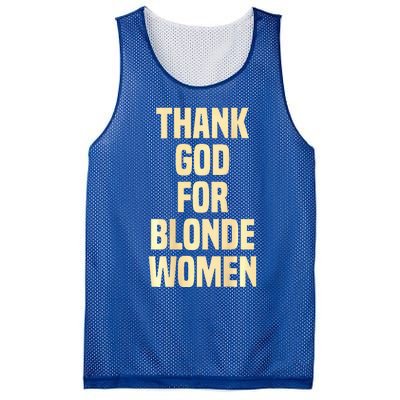 Thank God For Blonde Mesh Reversible Basketball Jersey Tank