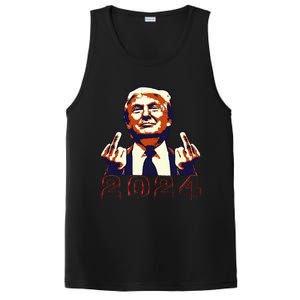 Trump Giving Finger 2024 Flipping Off Design PosiCharge Competitor Tank