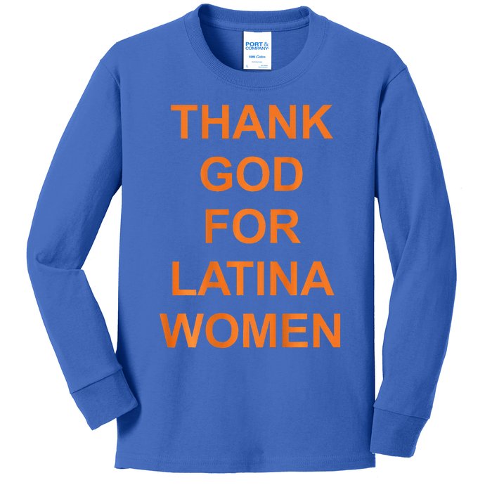 Thank God For Latina Kids Long Sleeve Shirt