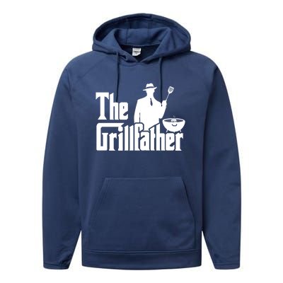 The Grillfather Funny Bbq Design For Dads Cool Gift Performance Fleece Hoodie