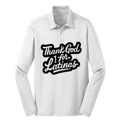 Thank God For Latinas Silk Touch Performance Long Sleeve Polo