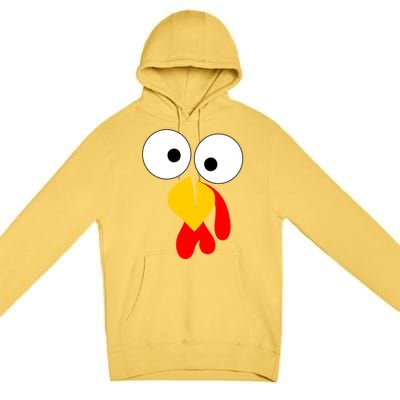 Turkey Gobble Face Costume Premium Pullover Hoodie