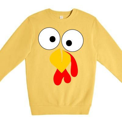 Turkey Gobble Face Costume Premium Crewneck Sweatshirt