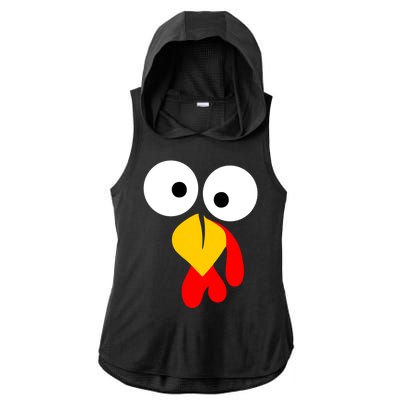 Turkey Gobble Face Costume Ladies PosiCharge Tri-Blend Wicking Draft Hoodie Tank