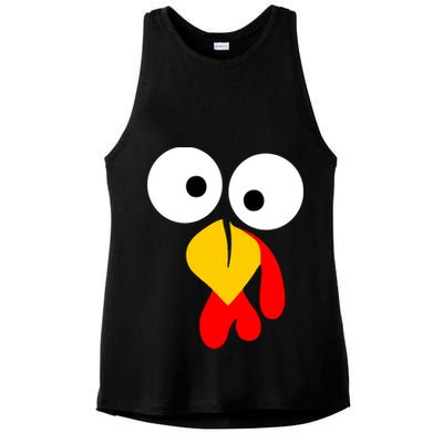 Turkey Gobble Face Costume Ladies PosiCharge Tri-Blend Wicking Tank
