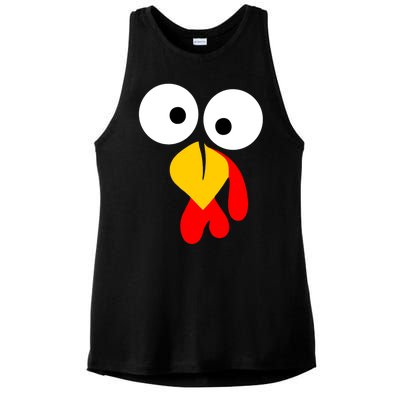 Turkey Gobble Face Costume Ladies PosiCharge Tri-Blend Wicking Tank