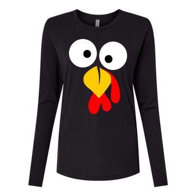 Turkey Gobble Face Costume Womens Cotton Relaxed Long Sleeve T-Shirt