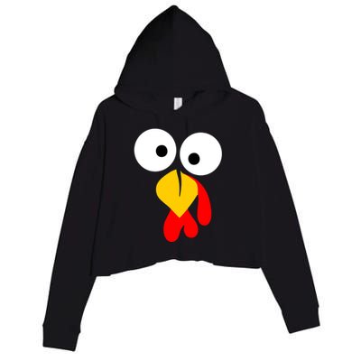 Turkey Gobble Face Costume Crop Fleece Hoodie